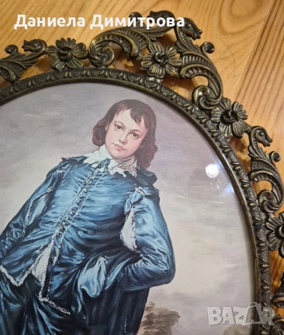 Рамка/картина от бронз/месинг с изображение на момче, снимка 5 - Други ценни предмети - 51020750