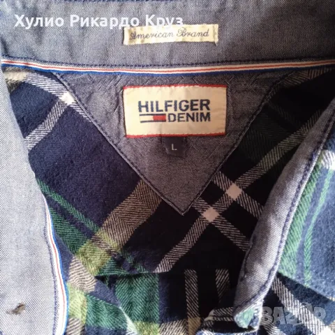 TOMMY HILFIGER L оригинална риза Томи Хилфигър shirt, снимка 5 - Ризи - 48360599