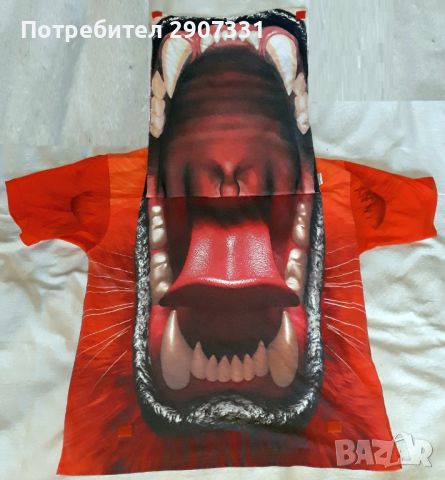 Тениска с лъв, отварящ устата си, снимка 2 - Тениски - 45211373