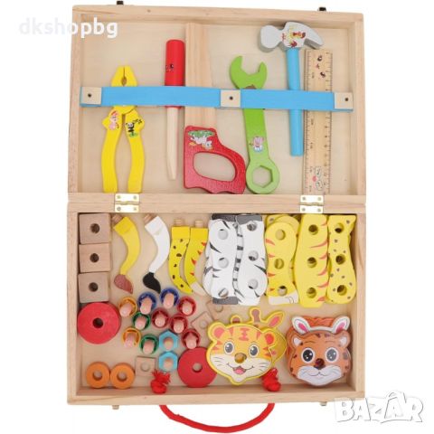 4267 Детски дървен куфар с инструменти и животни за сглобяване, снимка 2 - Образователни игри - 45791461