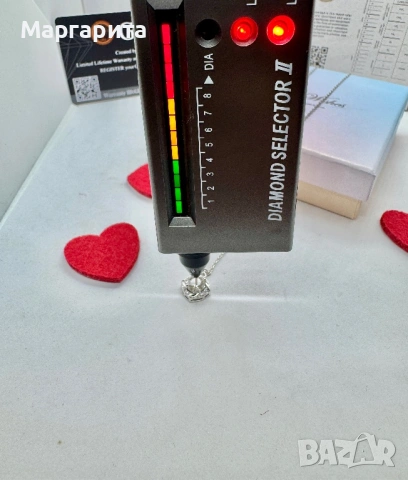 Сребърно колие с мойсанит (диамант) 1 карат, снимка 8 - Колиета, медальони, синджири - 53183595