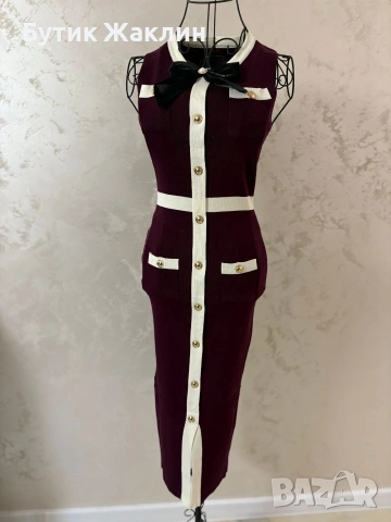 Елегантна рокля с брошка , снимка 5 - Рокли - 54102223