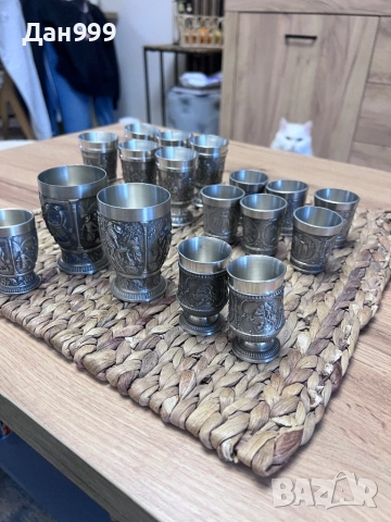 Колекция от 18 уникални калаени чаши, снимка 3 - Антикварни и старинни предмети - 53250285
