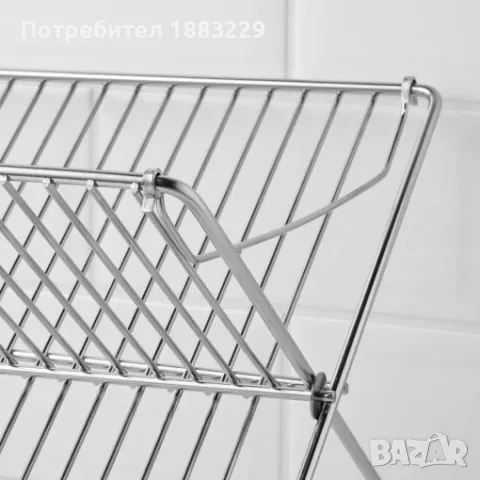  IKEA сгъваем сушилник за съдове от галванизирана стомана Чиний+Чаши, снимка 4 - Сушилници - 47998609