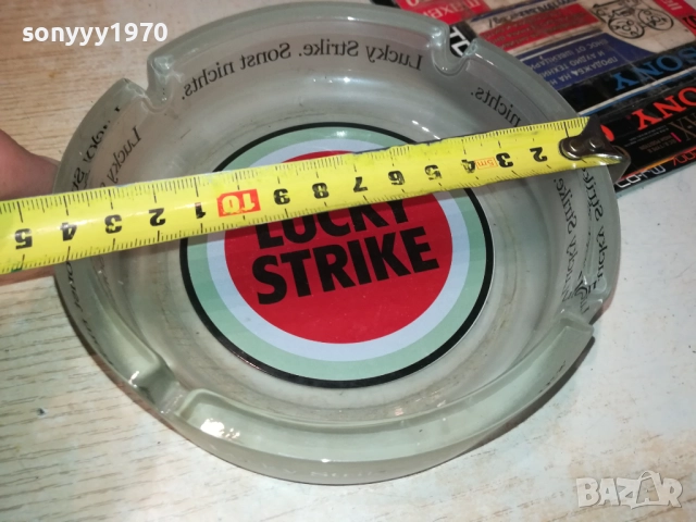 LUCKY STRIKE-ГОЛЯМ ПЕПЕЛНИК ВНОС GERMANY 1910251900, снимка 2 - Антикварни и старинни предмети - 52109477