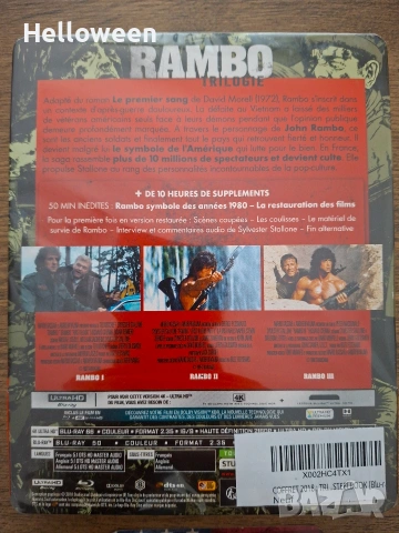 TRILOGIE RAMBO - COMBO UHD 4K + BD - STEELBOOK [Blu-ray] , снимка 5 - Blu-Ray филми - 53230842