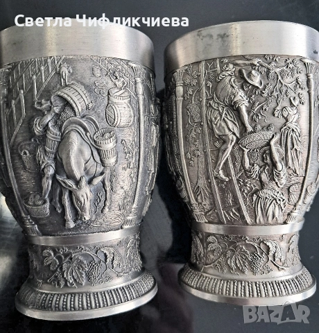 Колекционерски чаши с релефни сцени на исторически мотиви, снимка 3 - Антикварни и старинни предмети - 53401978