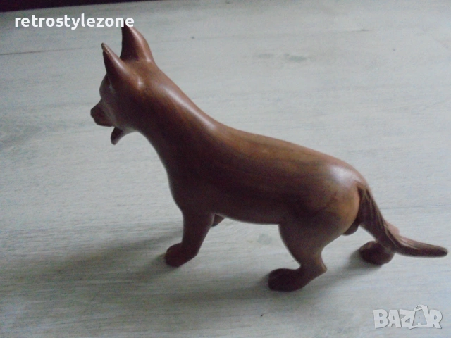 № 8465 Дървена скулптура куче – арт фигура от масивно дърво , снимка 7 - Други ценни предмети - 53206596