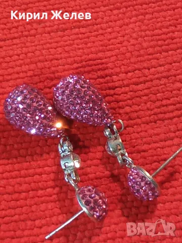 ЕЛЕГАНТНИ СКЪПОЦЕННИ СРЕБЪРНИ ОБЕЦИ РОДИРАНО СРЕБРО 925 с ЦВЕТНИ КАМЪНИ / ЦИРКОНИ 49282, снимка 14 - Обеци - 49876618