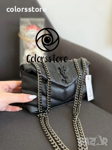 Черна чанта с черно лого YSL-IM79j