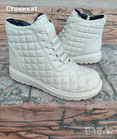 Дамски БЕЖОВИ боти 36-41 номер , снимка 2 - Дамски боти - 52338779