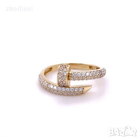 Златен дамски пръстен Cartier 2,25гр. размер:57 14кр. проба:585 модел:23701-2, снимка 1 - Пръстени - 46142592