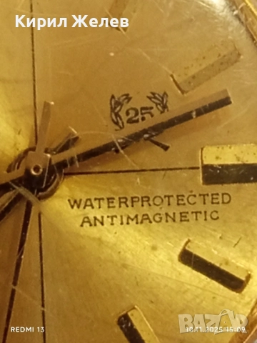 Стар механичен часовник мъжки OMNIA DE LUXE ANTI-MAGNETIC работи позлатен уникат 51433, снимка 4 - Антикварни и старинни предмети - 52364164