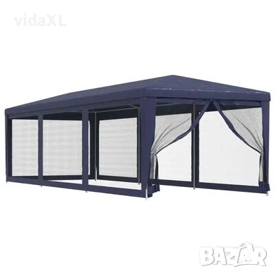 vidaXL Парти палатка с 8 мрежести странични стени, синя, 3x9 м, HDPE(SKU:319242), снимка 1 - Градински мебели, декорация  - 48094374