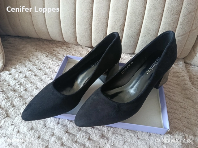 елегантни обувки с дебел ток 38 номер, снимка 3 - Дамски обувки на ток - 53642110