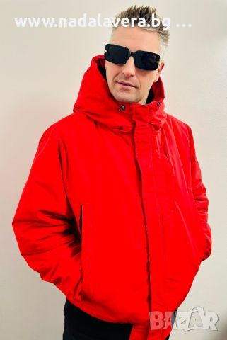 Зимно яке Born Rich London Mens Emarnos Hooded Jacket Red, снимка 1 - Якета - 46229638