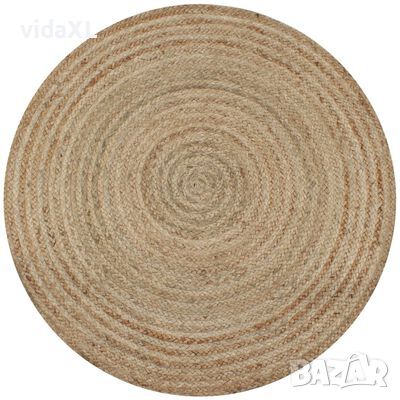 vidaXL Плетен килим от юта, 120 см, кръгъл（SKU:245337, снимка 1 - Килими - 46239571