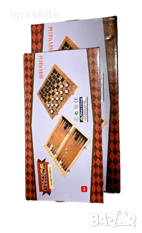 Дървен шах 3-в-1 с три класически игри: Шах Табла и Дама в 2 размера, снимка 8 - Образователни игри - 51546041