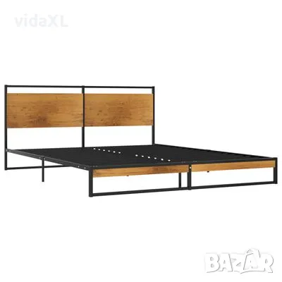 vidaXL Рамка за легло, метал, 160x200 см（SKU:324866）, снимка 3 - Спални и легла - 48772130