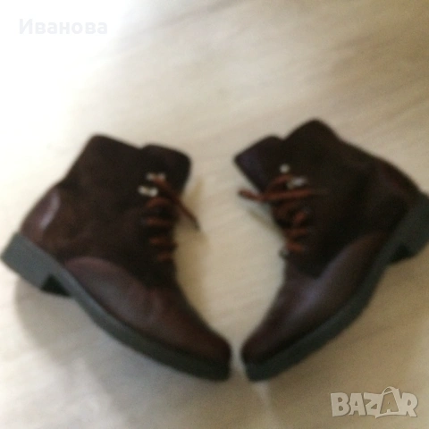 Кафяви боти  Salamander - естественна кожа., снимка 2 - Дамски боти - 54044237
