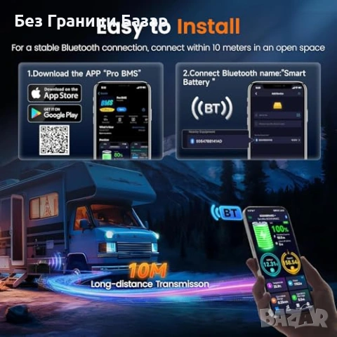 Нов уред Смарт батериен монитор ANCEL BM1000 400A Bluetooth шунт кола, снимка 3 - Друга електроника - 53915175