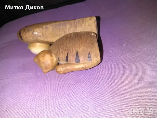 Дървени котета два броя за украса 16 и 11 см отлични, снимка 6 - Декорация за дома - 49799835