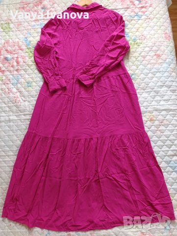 Amisu дълга цикламена рокля, снимка 6 - Рокли - 50310989