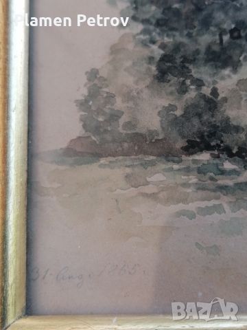 картина акварел 1855 година , снимка 4 - Картини - 45914249