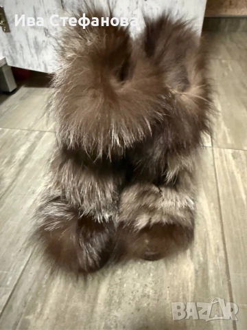 Разкошни боти естествена кожа естествен косъм от лисица  номер 39 , снимка 8 - Дамски боти - 52818545