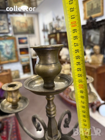Бронзов свещник с пет звена. №7890, снимка 9 - Колекции - 53629304
