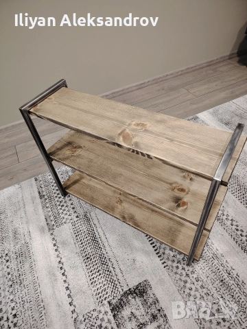 Рафт за обувки (метал и дърво) , снимка 2 - Етажерки - 52673555