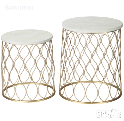 Комплект от 2 кръгли масички Outsunny