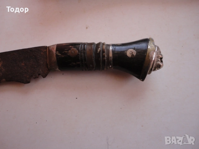 Стар нож кукри рог с кания , снимка 8 - Ножове - 54095735