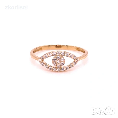 Златен дамски пръстен 1,17гр. размер:54 14кр. проба:585 модел:38753-1