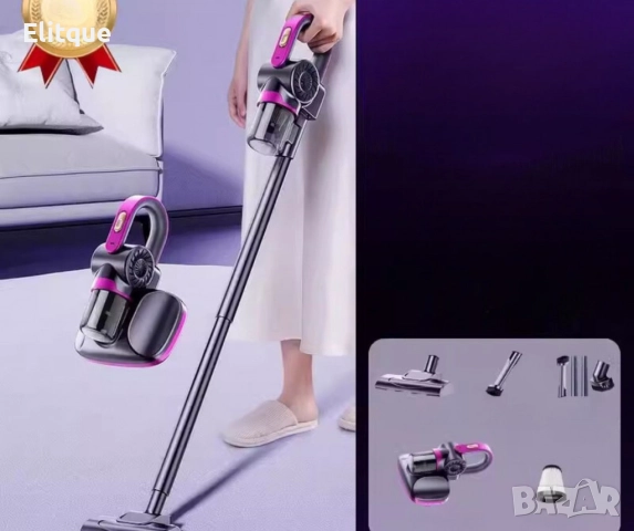 Безжична преносима прахосмукачка с голямо засмукване за отстраняване на ултравиолетови акари 3 в 1 ., снимка 7 - Прахосмукачки - 52787041