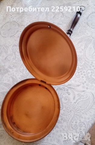 Винтидж медно-сива грейка за легло с шарка на  китайски пейзаж , снимка 5 - Антикварни и старинни предмети - 53339832