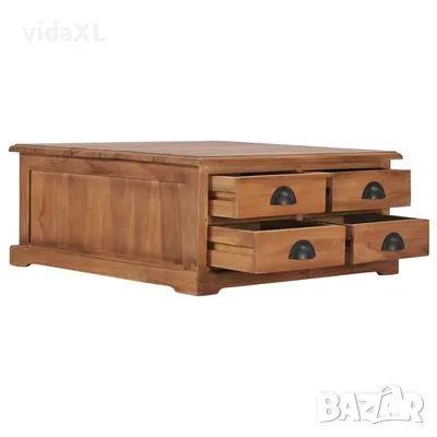 vidaXL Маса за кафе, 68x68x30 см, тиково дърво масив(SKU:286274), снимка 4 - Маси - 48726844