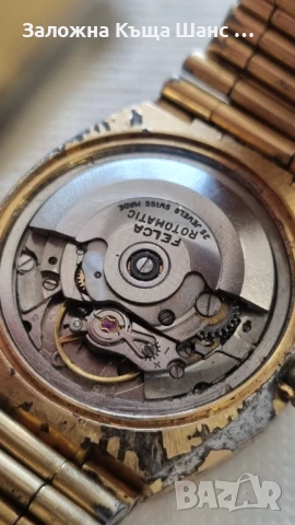Рядък Швейцарски винтидж мъжки часовник Felca Space Star Rotomatic 25 Jewels  , снимка 8 - Антикварни и старинни предмети - 51140410