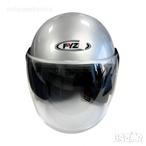 Каска за мотор, Отворена каска без брада за скутер, Сив лак - 2415