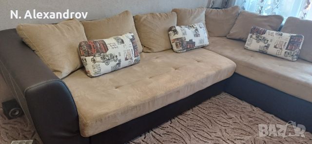 Разтегател ъглов диван за хол, снимка 2 - Дивани и мека мебел - 45592659