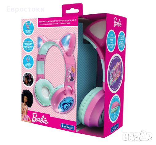 Детски слушалки Lexibook Barbie Cat Ear, детски слушалки 2-в-1, снимка 3 - Слушалки и портативни колонки - 45335153