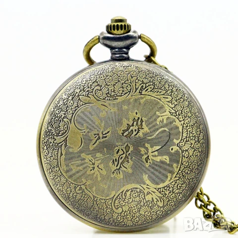 Нов Джобен часовник зелен камък моден аксесоар стилен медальон колие, снимка 2 - Джобни - 50949629