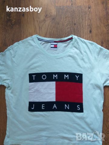 Tommy Jeans 90s T-shirt Hilfiger Denim - страхотна дамска тениска Л, снимка 5 - Тениски - 46059208