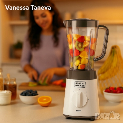 Блендер Black&Decker BXJB500E, 500W, 1.5 л, 2 скорости, Функция Pulse 🫕🔪✨