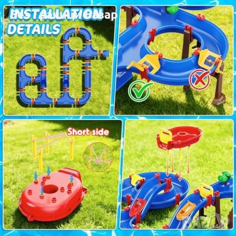 Нова играчка Детски воден комплект с 2 нива помпа лодки и водно колело, снимка 9 - Други - 54093111