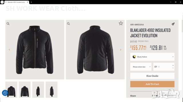 BLAKLADER 4992 INSULATED JACKET EVOLUTION размер L работно яке W4-184, снимка 2 - Якета - 46232756