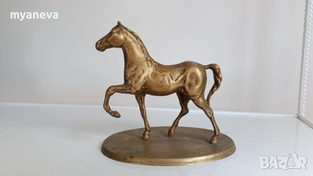 Бронзова скулптура на жребец в движение, снимка 5 - Статуетки - 53540381