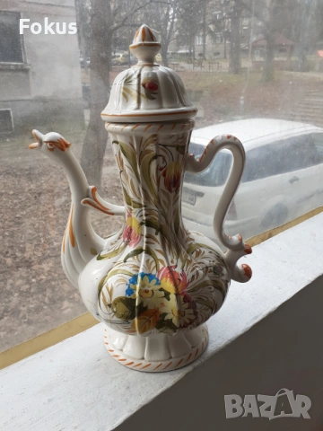 Уникат Огромен порцеланов ибрик кана - лебед