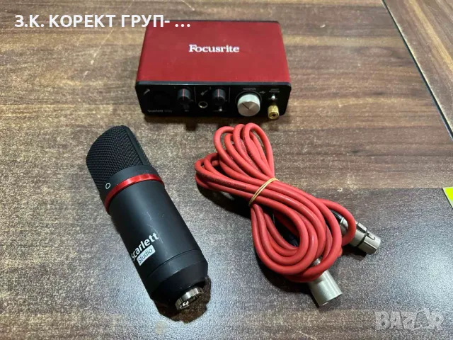 Комплект звукова карта и микрофон Focusrite Scarlett Solo, снимка 2 - Други - 48460971