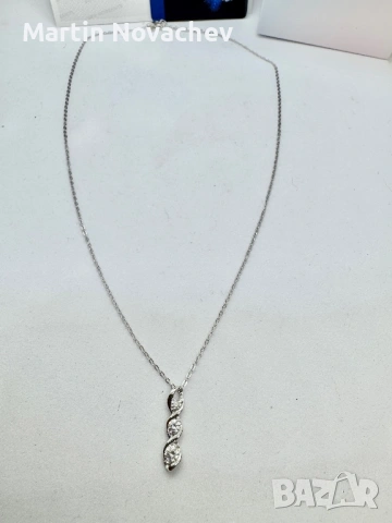 Сребърно колие с мойсанит (Диамант) 0.7 карата, снимка 8 - Колиета, медальони, синджири - 54129851